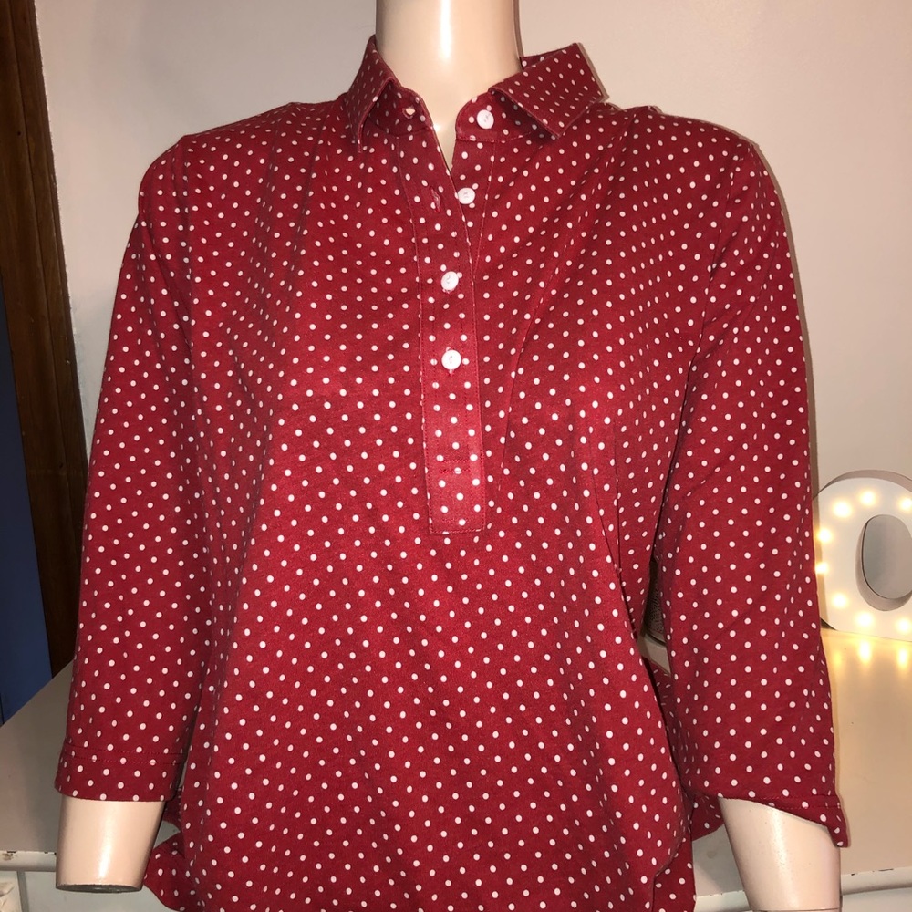 Red Polka Dot Golf Shirt